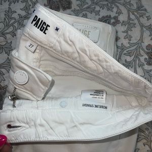 PAIGE white jeans: jaqueline straight style. Sz: 27 New (no tags), never worn